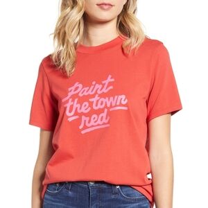 Ban.Do Paint the Town Red Retro Short Sleeve Tee Shirt Size Small